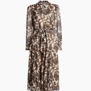 Elie Tahari Janice Paisley Fit & Flare Midi-Dress
